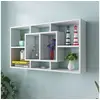 Image de Etagère murale d affichage 8 compartiments Blanc