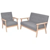 Image de Ensemble de canapés 2 pcs Tissu Gris clair