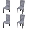Image de Chaise de salle à manger 4 pcs Tissu Gris foncé