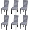Image de Chaise de salle à manger 6 pcs Tissu Gris foncé