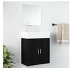 Image de Ensemble de meubles salle de bain 2 pcs noir bois d ingénierie