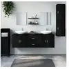 Image de Ensemble de meubles salle de bain 7 pcs noir bois d ingénierie