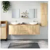 Image de Ensemble de meubles salle de bain 7 pcs chêne bois d ingénierie