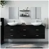 Image de Ensemble de meubles salle de bain 5 pcs noir bois d'ingénierie 242563