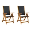 Image de Chaises pliables de jardin lot de 2 Bois d acacia et textilène