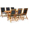 Image de Salon de jardin bois marron 7 pieces 72 x 72 x 72 6 personnes