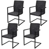 Image de Chaise de salle à manger 4 pcs Cantilever Noir