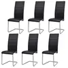 Image de Chaise de salle à manger 6 pcs Cantilever Noir