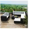 Image de Salon de jardin modulable resine tressee noir 7 pieces 9 personnes