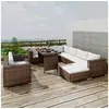Image de Salon de jardin modulable 10 pieces beige resine tressee 70 x 70 x 56 cm 9 personnes
