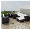 Image de Salon de jardin 10 pcs avec coussins Résine tressée Noir
