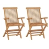 Image de Chaises pliables de jardin lot de 2 Bois de teck solide