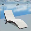 Image de Chaise longue en resine tressee H. 86 cm gris L. 162 cm non empilable pliable