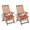 Image de Lot de 2 chaise exterieur pliable en acacia H. 111 cm marron