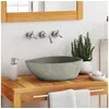 Image de Lavabo en pierre de rivière Ovale (37 46)x(29 36) cm