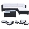 Image de Salon de jardin modulable resine tressee noir 5 pieces 70 x 70 x 63 4 personnes
