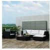 Image de Salon de jardin modulable resine tressee noir 6 pieces 70 x 70 x 65 5 personnes