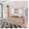 Image de Mobilier de salle de bain avec lavabo 9 pcs Beige
