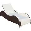 Image de Chaise longue H. 45 cm en resine tressee beige L. 200 cm non empilable non pliable