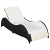 Image de Chaise longue noir H. 45 cm en resine tressee L. 200 cm non pliable