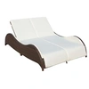 Image de Chaise longue en resine tressee L. 200 cm beige H. 45 cm non empilable non pliable