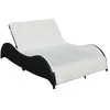Image de Chaise longue H. 45 cm L. 200 cm noir en resine tressee non empilable non pliable