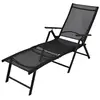 Image de Chaise longue en aluminium noir H. 96 cm L. 178 cm non empilable pliable