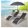 Image de Chaises longues et parasol Aluminium Noir