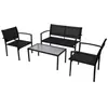 Image de Salon de jardin 4 pcs Textilène Noir