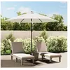 Image de Parasol de Jardin en Porte-à-faux avec LED, Pare-soleil de Patio, Abri de Soleil, Parasol Suspendu avec Manivelle 42204