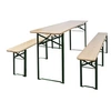 Image de Table de brasserie pliable avec 2 bancs 220 cm Bois de sapin