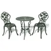 Image de Salon de jardin vert aluminium 3 pieces 59.0 x 59 x 62 cm