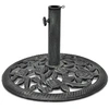Image de Socle de parasol en fonte - 12 kg - 48 cm - Noir et vert - Diamètre 35/38/48 mm