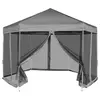 Image de Chapiteau hexagonal avec 6 parois latérales Gris 3,6 x 3,1 m
