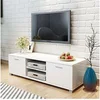 Image de Meuble tv à haute brillance blanc 140 x 40,3 x 34,7 cm
