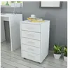 Image de Caisson à tiroir de bureau avec roulettes et 5 tiroirs blanc