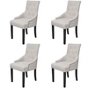 Image de Chaises pour salle à manger 4 pcs Polyester Crème