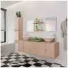 Image de Meuble de salle de bain 11 pcs avec lavabo et robinet Beige