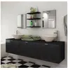 Image de Dix pièces pour salle de bains avec lavabo et robinet noir