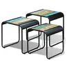 Image de 3-delige Tafeltjesset massief gerecycled hout243286