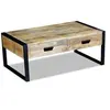 Image de Table basse avec 2 tiroirs Bois de manguier massif 100 x 60 x 40 cm