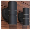 Image de Applique murale LED d'extérieur - Acier inoxydable - Haut bas - Noir