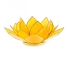 Image de Porte Bougie Fleur de Lotus jaune et or 3 ème chakra
