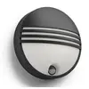 Image de Applique ronde détecteur Yarrow IR LED IP44 H21 cm - Inox