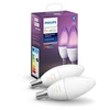 Image de Ampoule connectée Philips Pack x2 Hue White & Color E14 Flamme