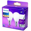 Image de LED Classic 40W Sphérique E14 Blanc Chaud Dépolie Non Dimmable Lot de 2