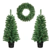 Image de Ensemble sapins de Noël artificiels et couronne Black Box Trees Norton Vert Plastique H90xl45xL45cm