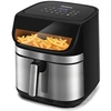 Image de Friteuse à Air XXL 8.8L, 2200W, Double Résistance, 13 Programmes, Ecran Tactile et Fenêtre LED, Panier Inox Lavable Lave-Vaisselle, Noire