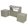Image de Ensemble de balcon table et pouf ou banc Gris Java -