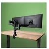 Image de R-Go Bras d'écran double Caparo - Kit de montage (bras de moniteur réglable) - pour 2 écrans LCD - aluminium - argent mat - Taille d'écran : jusqu'à